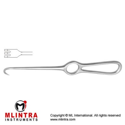 Volkmann Retractor 3 Blunt Prongs Stainless Steel, 22 cm - 8 3/4"